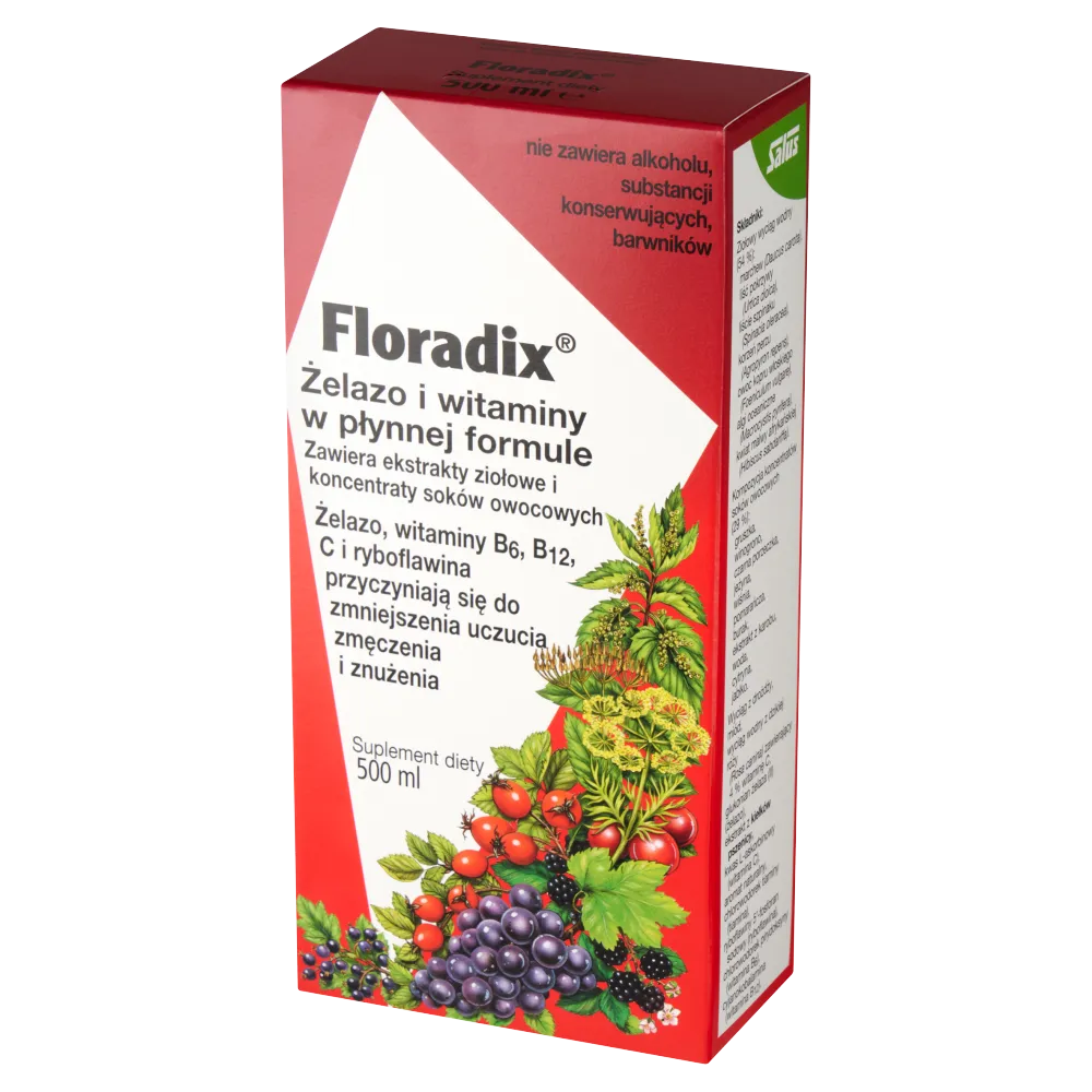 Floradix, żelazo i witaminy w płynie, 500 ml 
