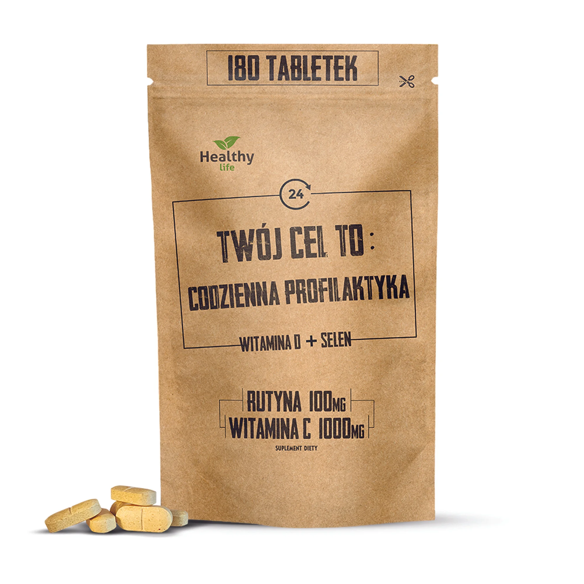 Twój cel to: Codzienna profilaktyka - Rutyna + Witamina C 180 tabletek 