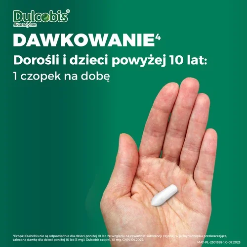 Dulcobis 10 mg, 10 czopków 