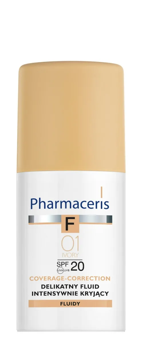 Pharmaceris F, Delikatny fluid intensywnie kryjący 01 Ivory / SPF 20 / 30 ml 