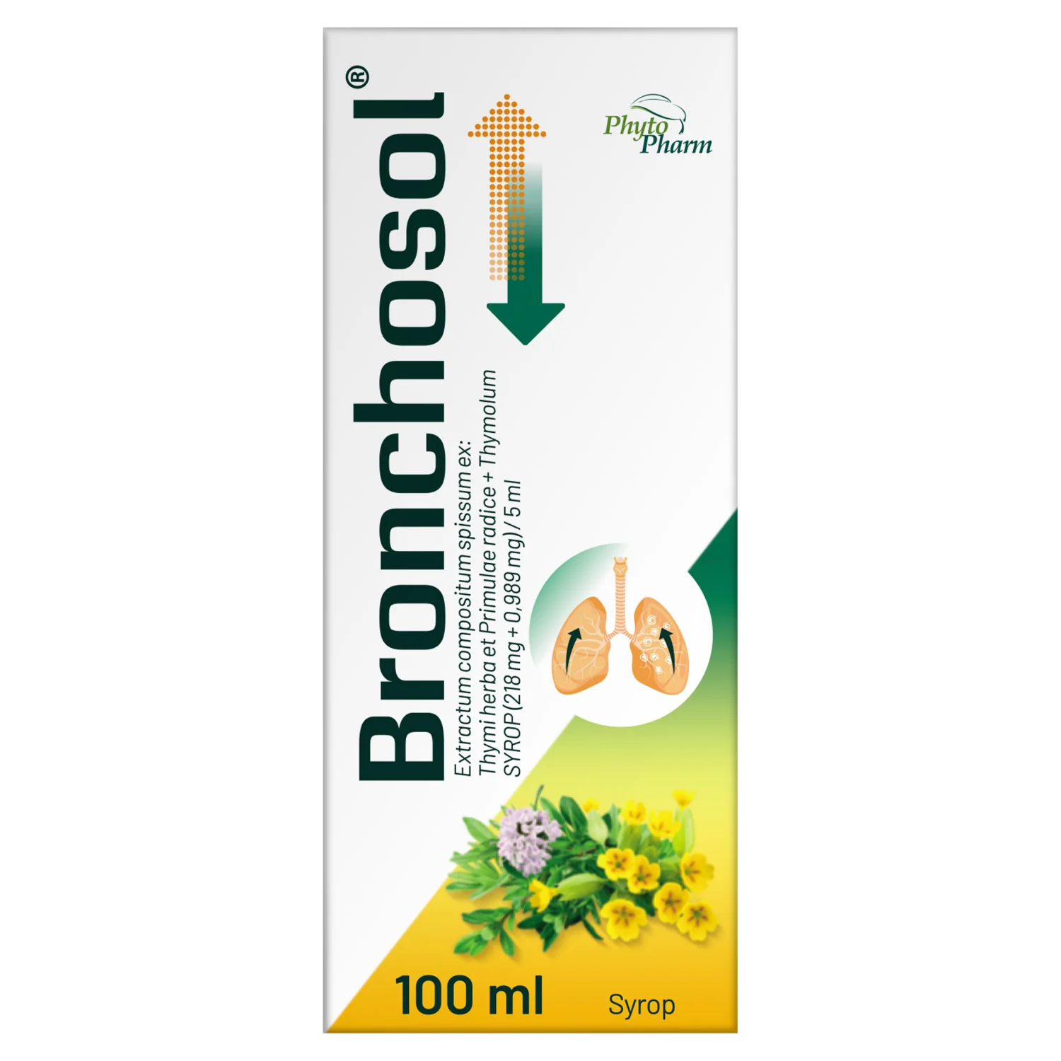 Bronchosol, 218,0 mg + 0,989 mg/5 ml, 100 ml