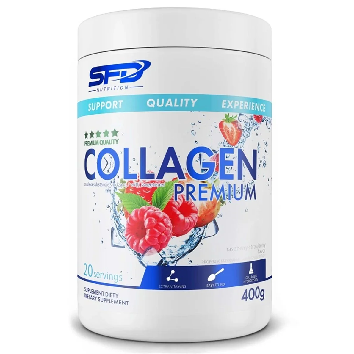 SFD Collagen Premium Malina-Truskawka, 400 g