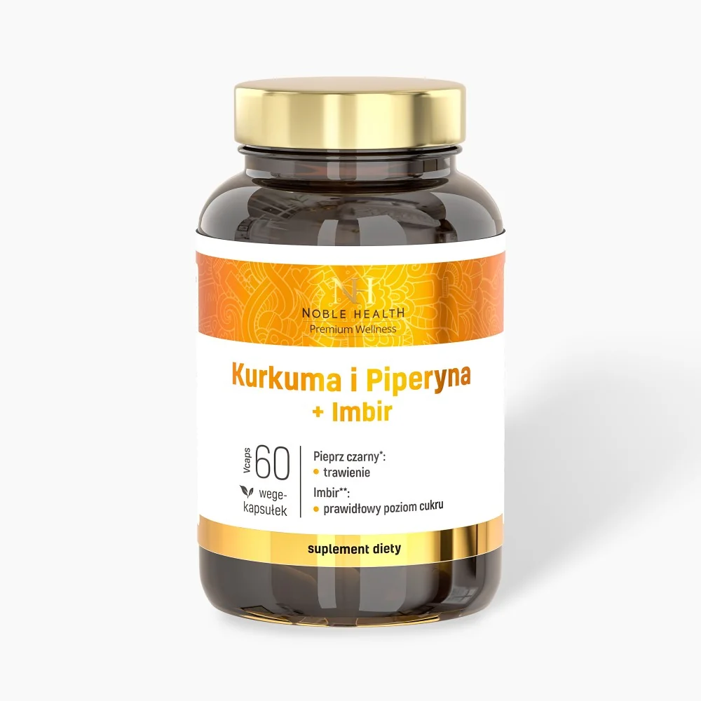 Noble Health Kurkuma i Piperyna + Imbir, 60 kapsułek