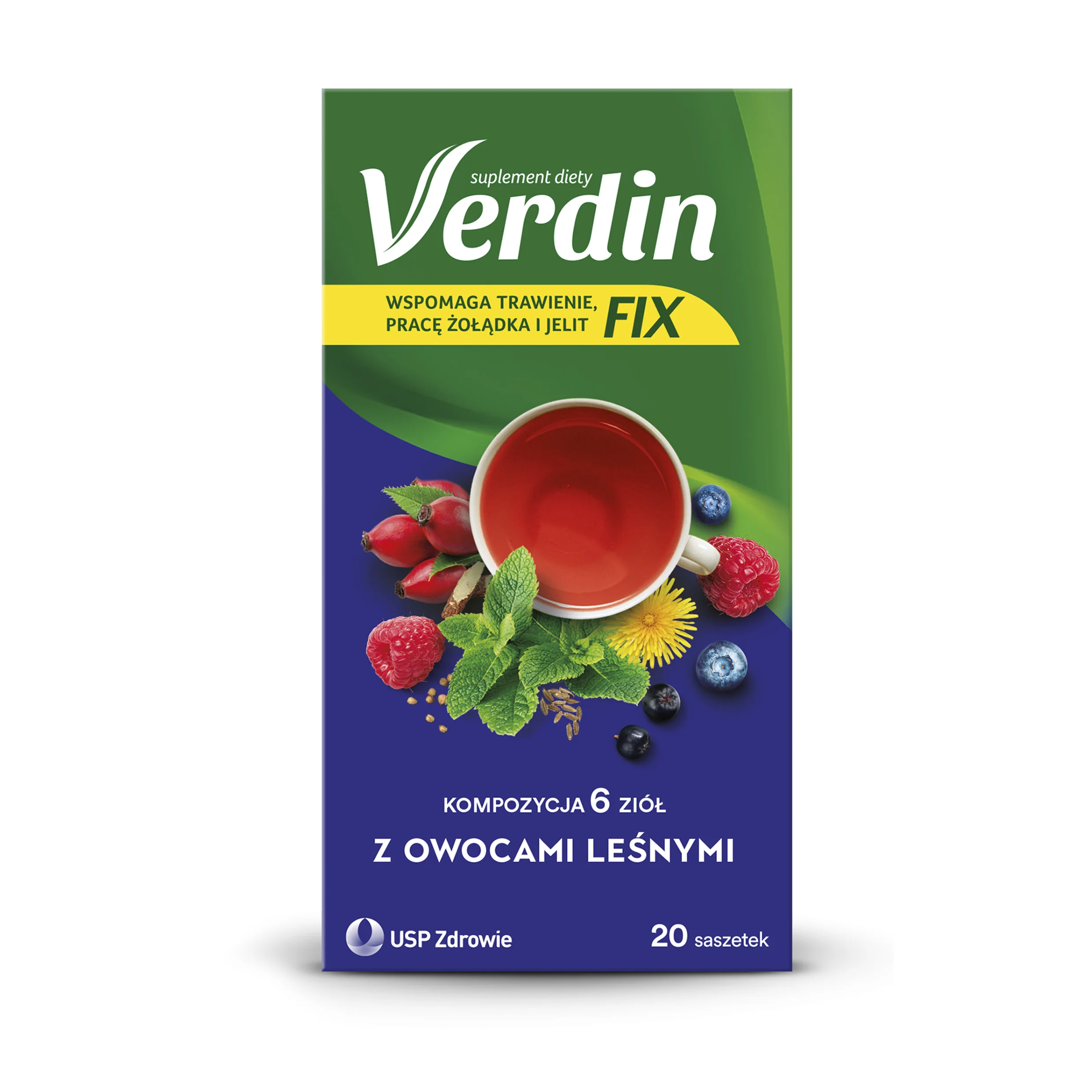 Verdin FIX z Owocami Leśnymi suplement diety, 20 saszetek