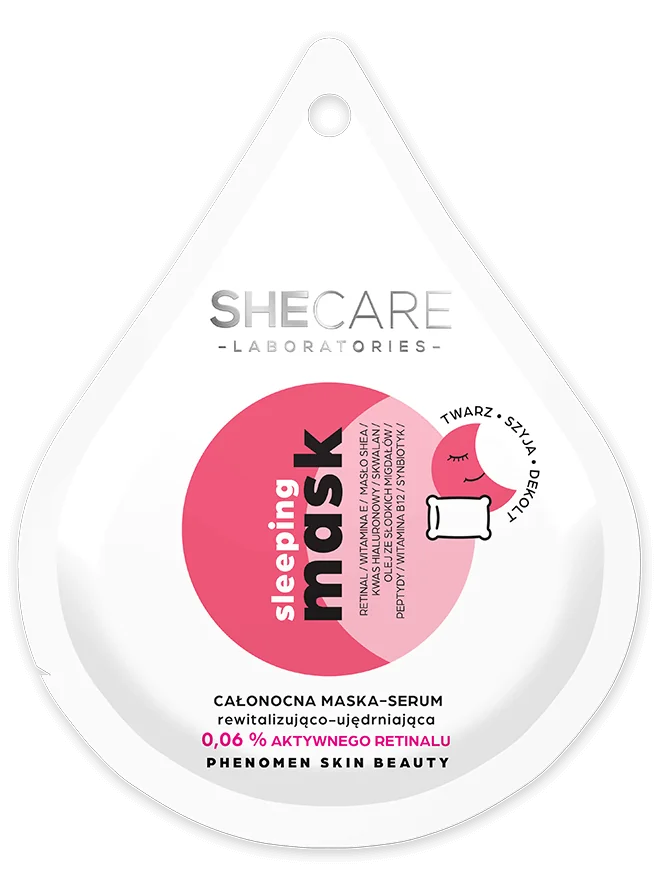 SheCare Sleeping Mask, całonocna maska-serum rewitalizująco-ujędrniająca, 10 ml