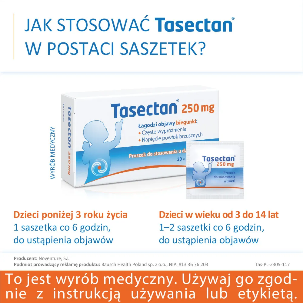 Tasectan 250 mg, 20 saszetek 