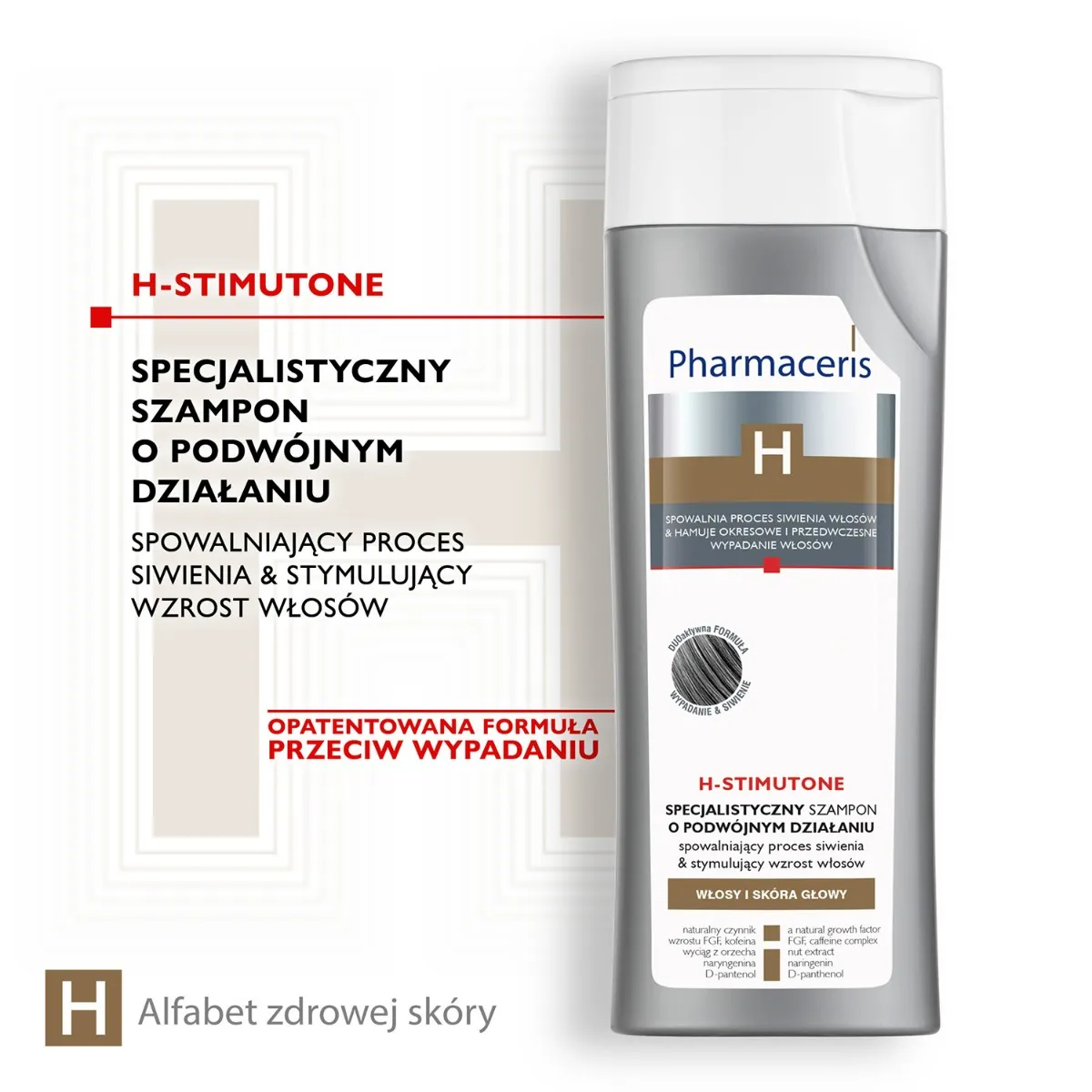 Pharmaceris H Stimutone, szampon spowalniający proces siwienia i stymulujący wzrost włosów, 250 ml 