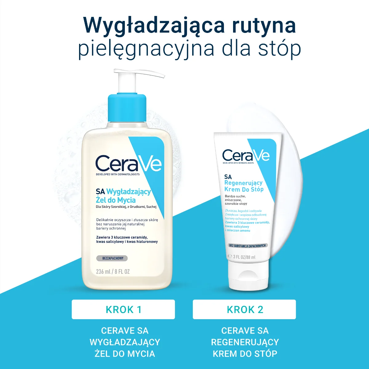 CeraVe SA, krem regenerujący do stóp z ceramidami, 88 ml