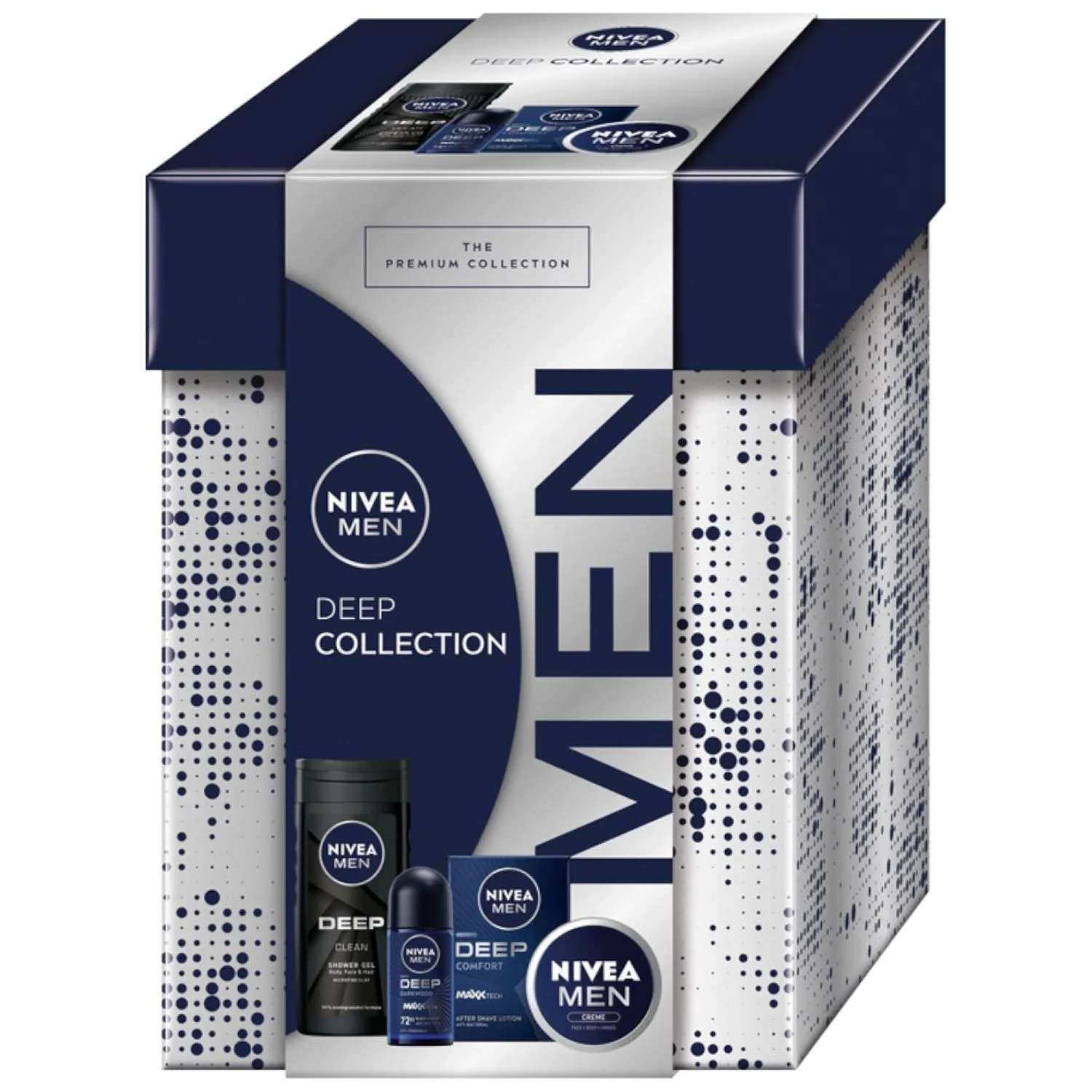 Nivea Deep Collection krem uniwersalny, 75 ml + antyperspirant roll-on, 50 ml + żel pod prysznic, 250 ml + woda po goleniu, 100 ml