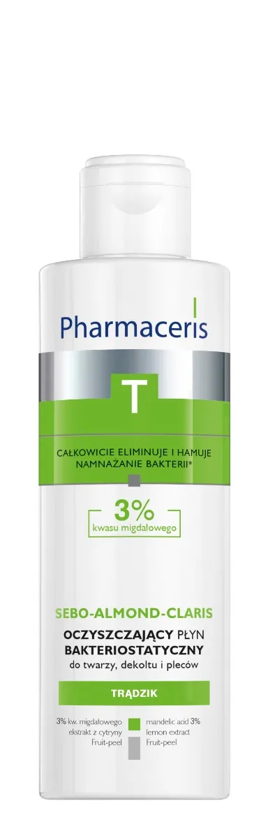 Pharmaceris T Sebo-Almond-Claris, oczyszczający płyn bakteriostatyczny, 190 ml