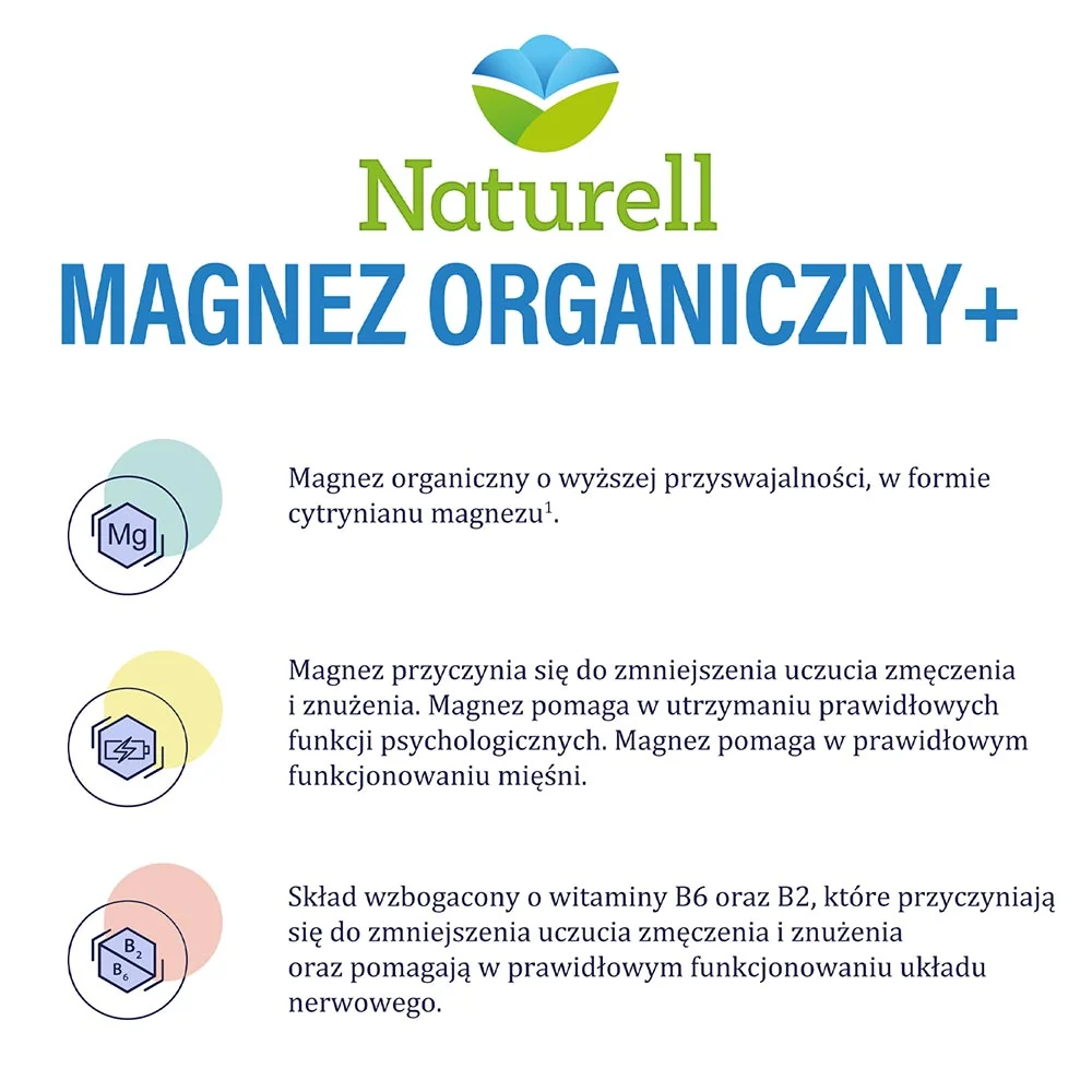 Naturell Magnez Organiczny+ 100 kapsułek