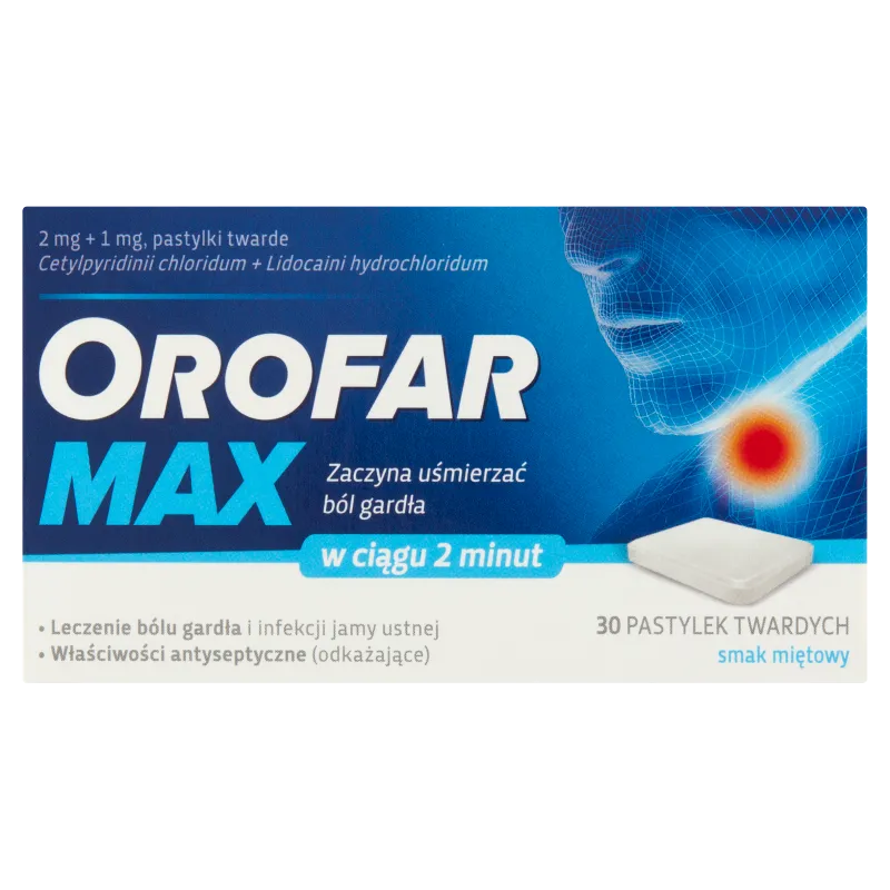 Orofar Max 2 mg + 1 mg, 30 pastylek twardych
