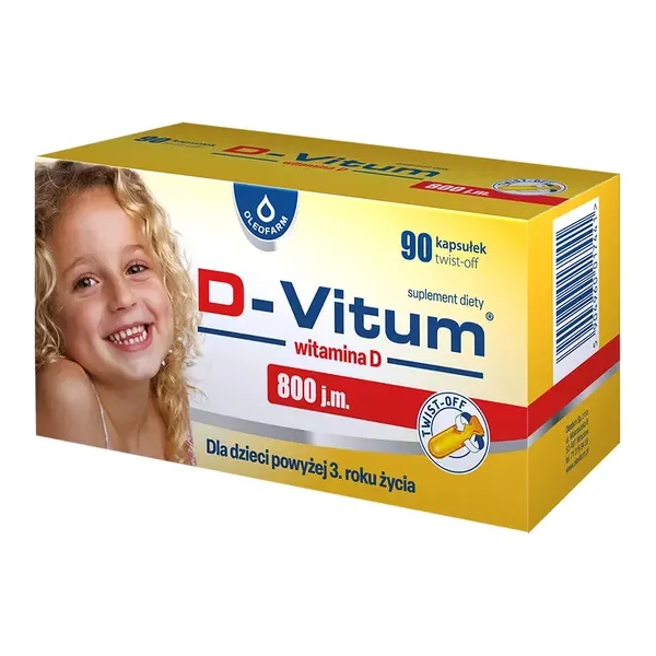 D-Vitum Witamina D 800 j.m., suplement diety, 90 kapsułek twist-off