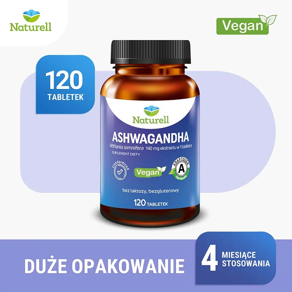 Naturell Ashwagandha 120 tabletek