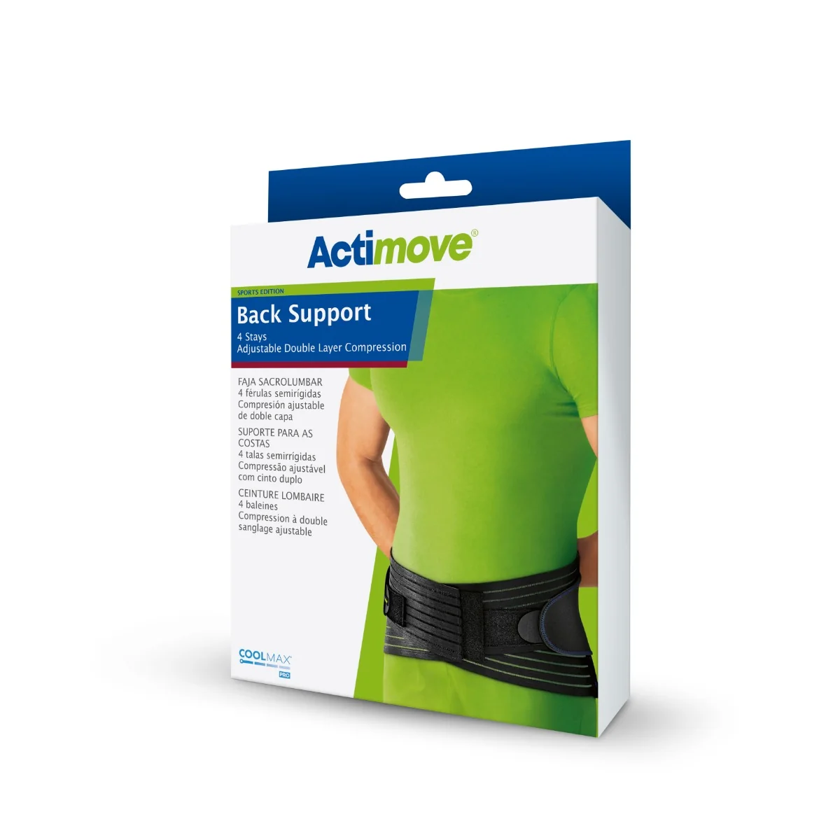 Actimove Sports Edition Back Support 4 Stays, orteza lędźwiowo-krzyżowa rozmiar M, 1 szt.