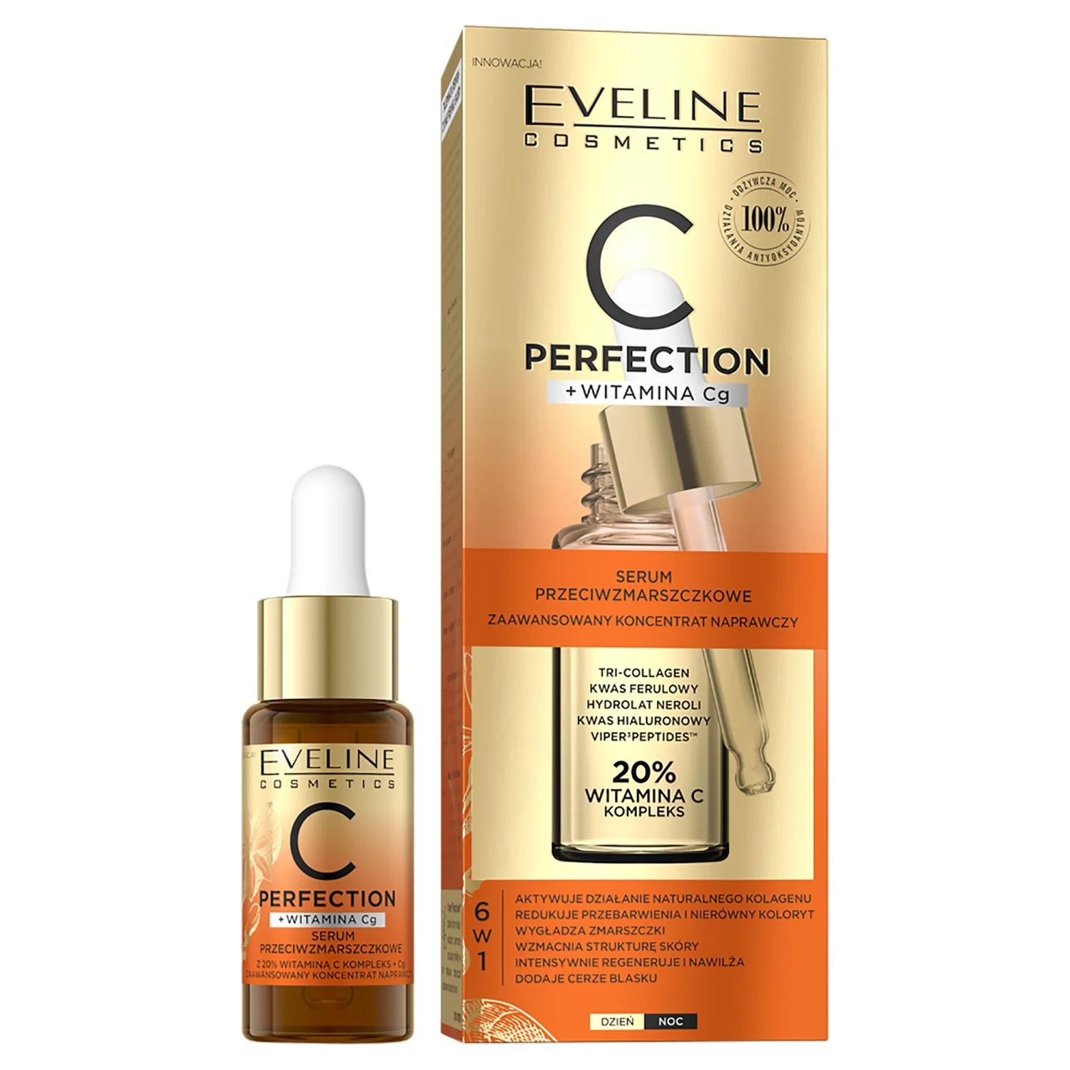 Eveline Cosmetics C-Perfection, serum do twarzy przeciwzmarszczkowe 20% witaminy C, 18 ml