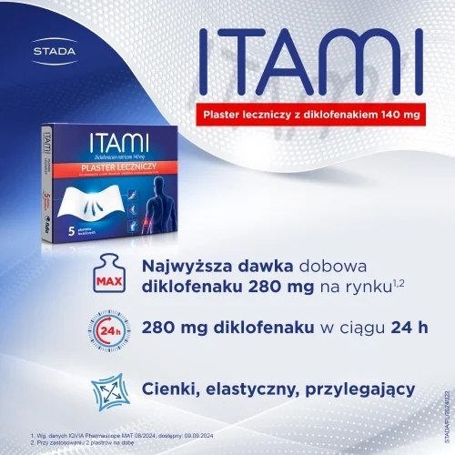 Itami 140 mg, plaster leczniczy, 5 plastrów