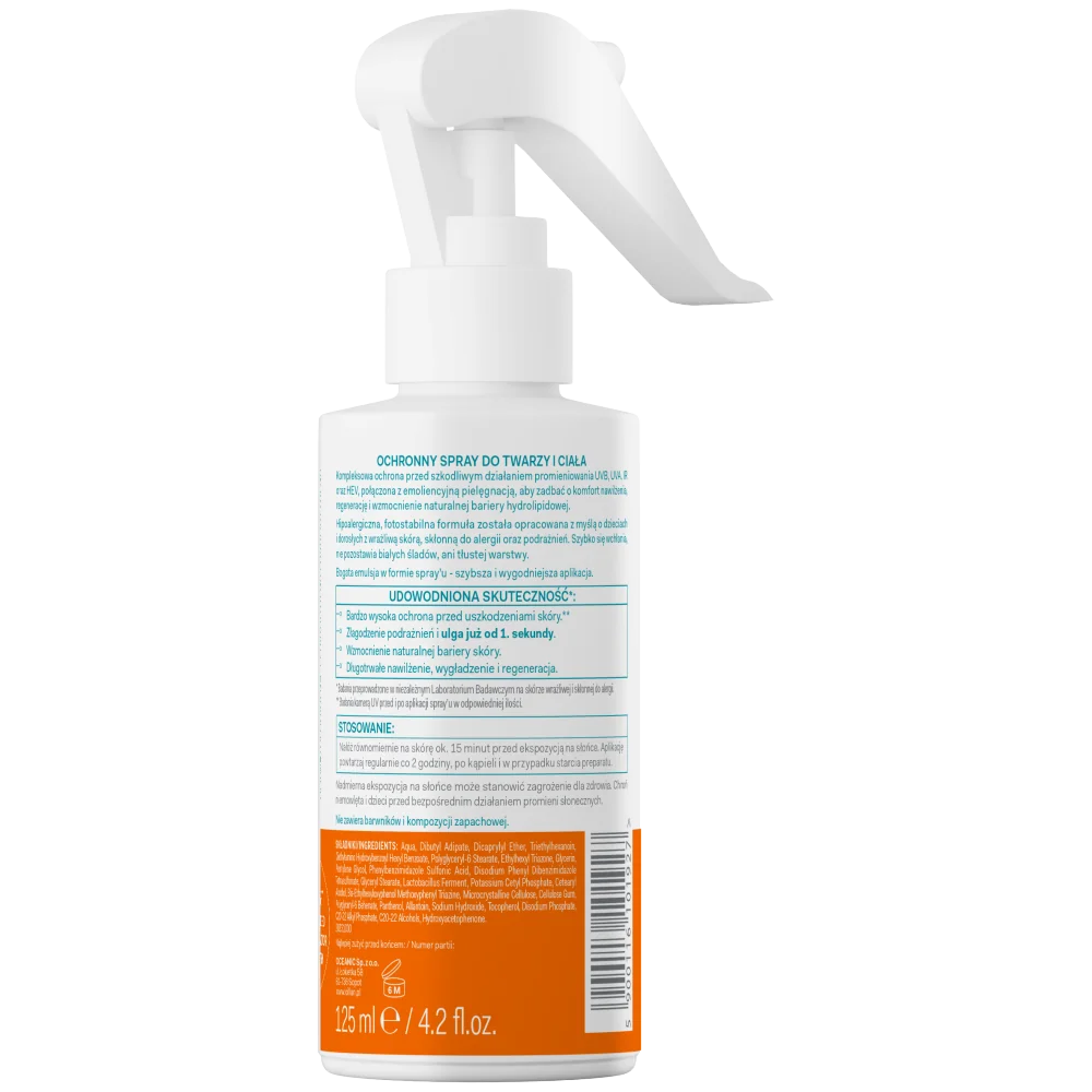 Oillan Sun Ochronny spray do twarzy i ciała, 125 ml