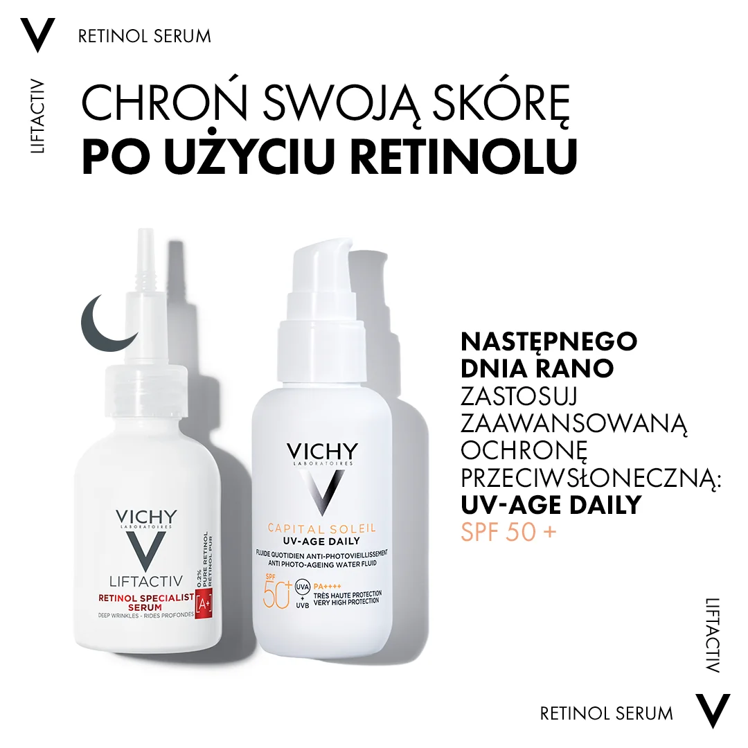 Vichy Liftactiv Retinol Specialist, Głębokie zmarszczki, Serum na noc, 30 ml