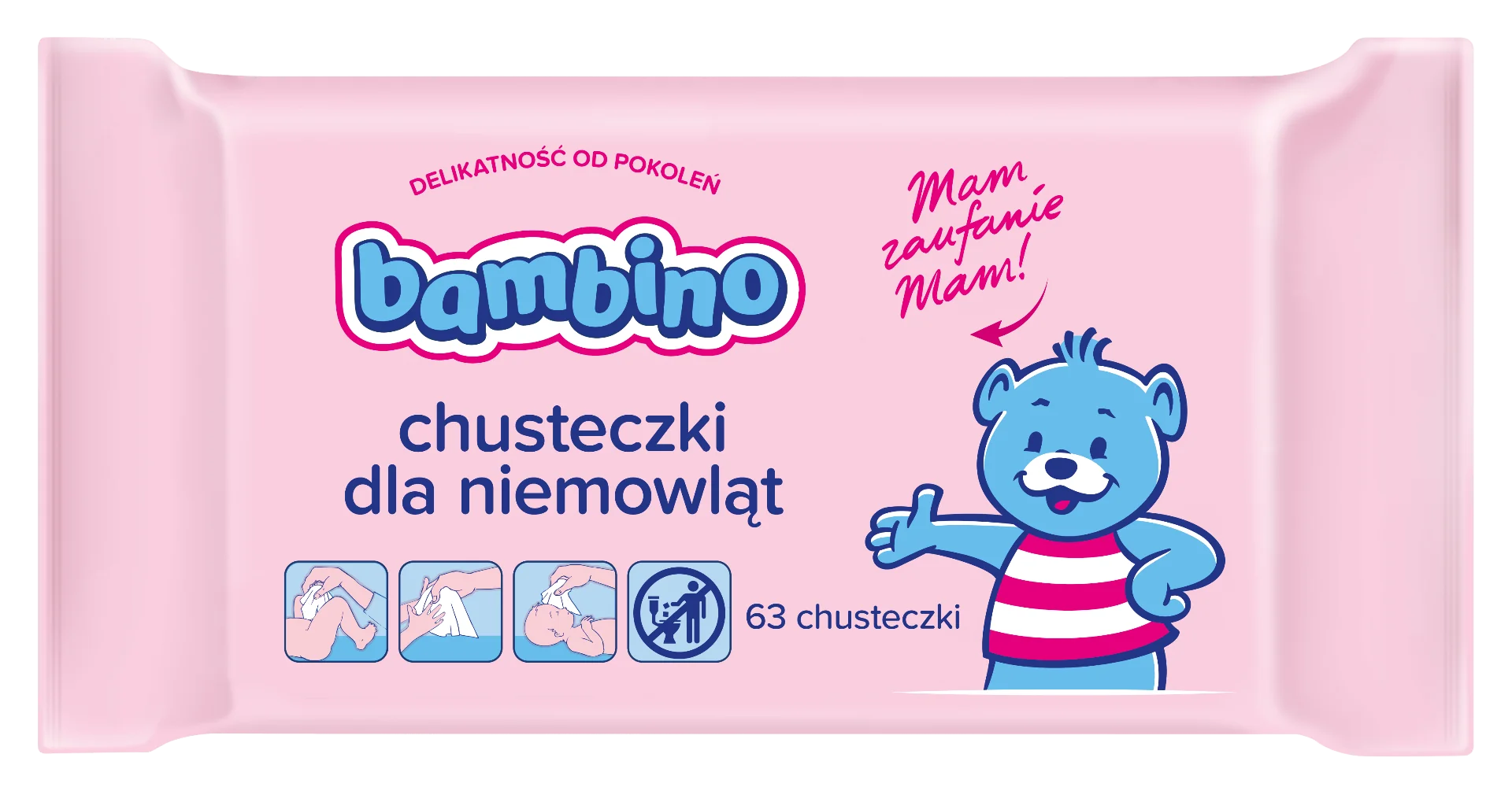 Bambino, chusteczki dla niemowląt, 63 sztuki