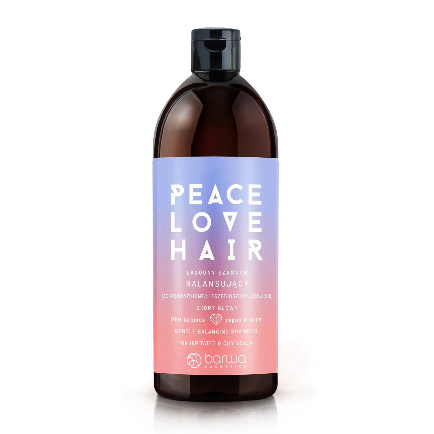 Barwa Peace Love Hair, łagodny szampon do włosów balansujący, 480 ml