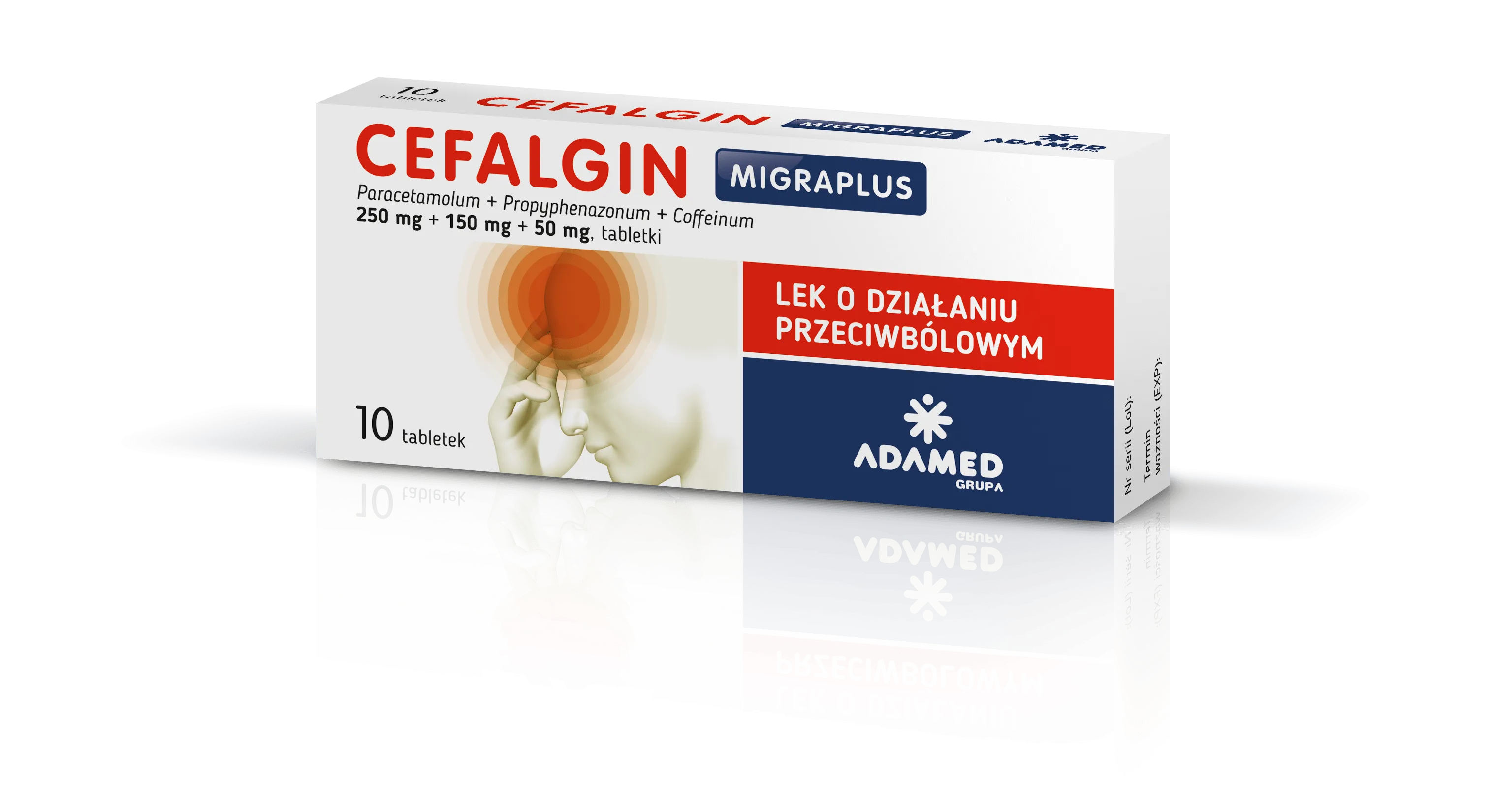 Cefalgin MigraPlus, 0,25g+0,15g+0,05g, 10 tabletek