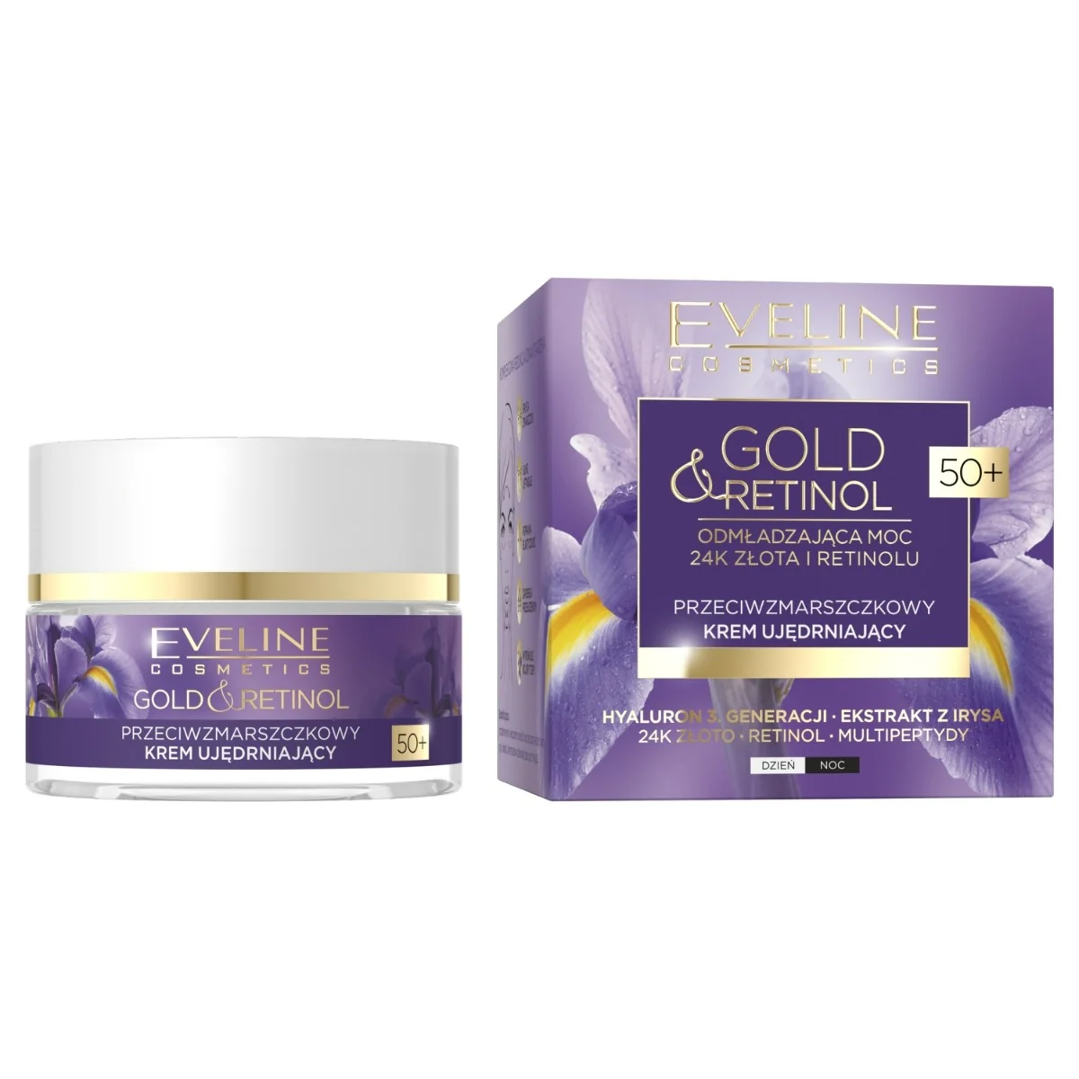 Eveline Cosmetics GOLD&RETINOL, regenerujący krem liftingujący 50+, 50 ml