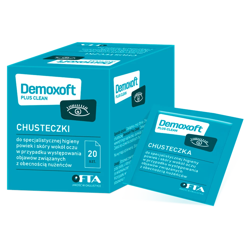 Demoxoft Plus Clean, chusteczki nasączone, 20 sztuk