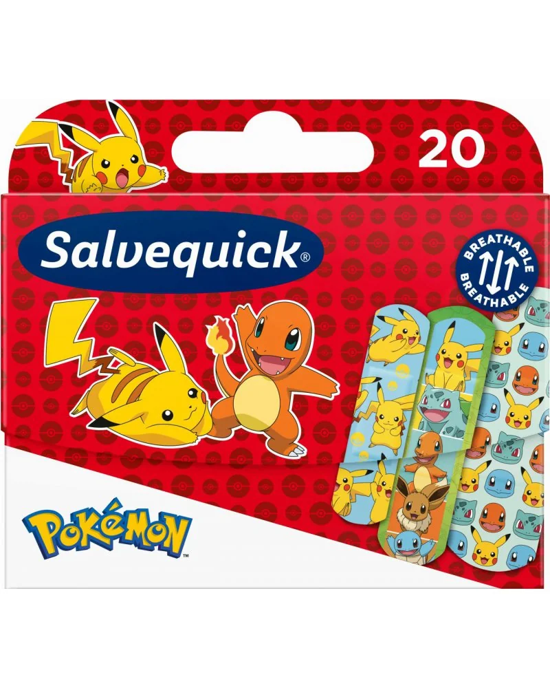 Salvequcik Kids, plastry dla dzieci, Pokemon, 20 sztuk