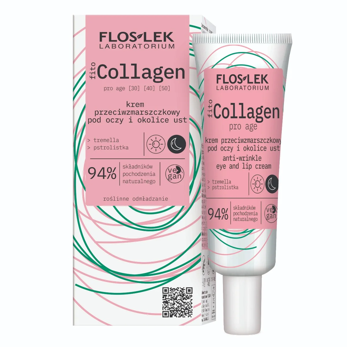 Floslek fitoCOLLAGEN pro age, krem przeciwzmarszczkowy pod oczy i na okolice ust, 30 ml