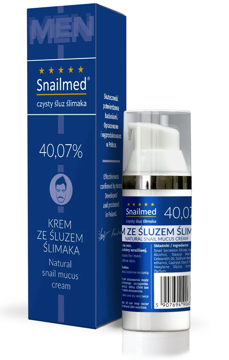 Snailmed, krem do twarzy dla mężczyzn ze śluzem ślimaka, 30 ml