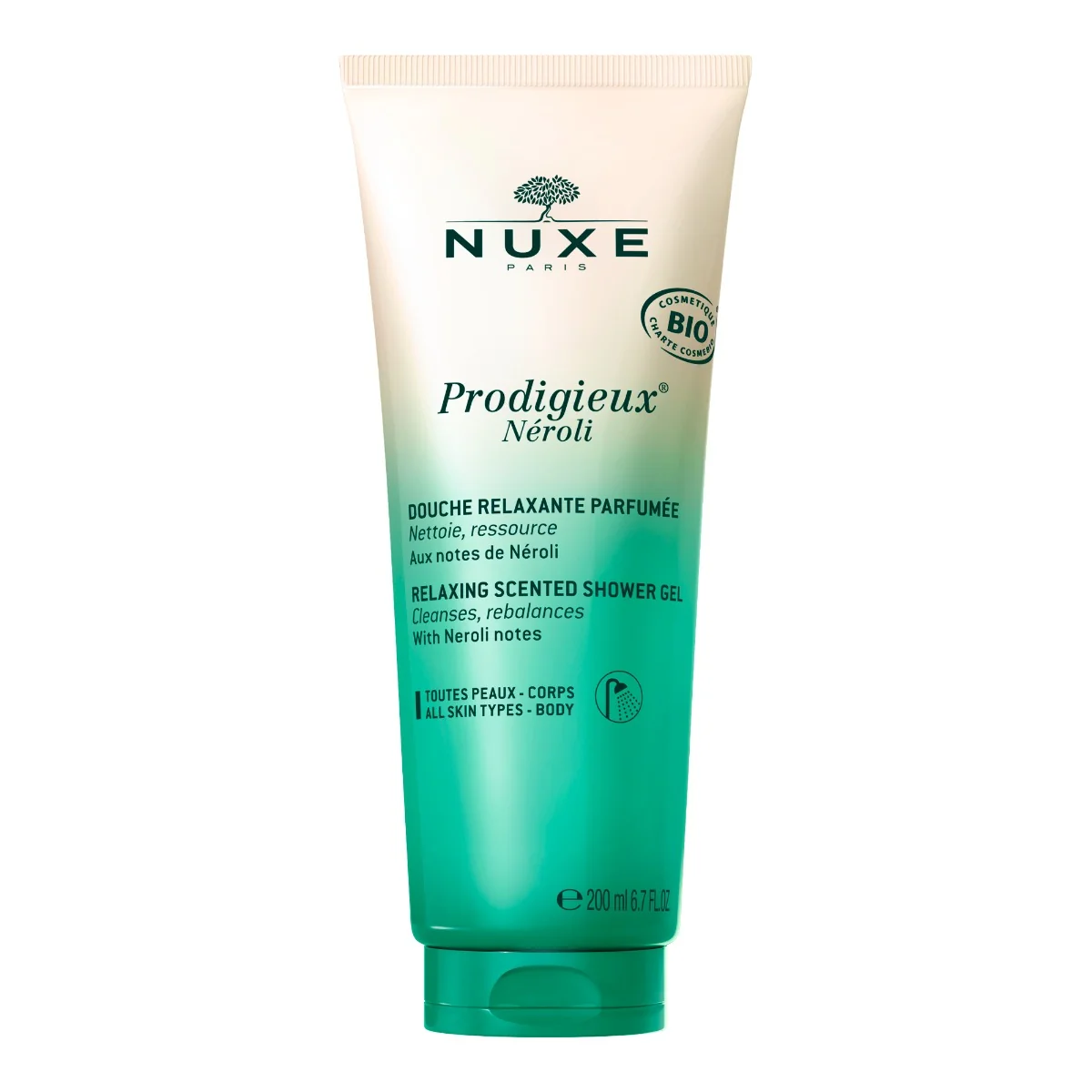 NUXE Prodigieux® Néroli ,relaksujący pachnący żel pod prysznic, 200 ml