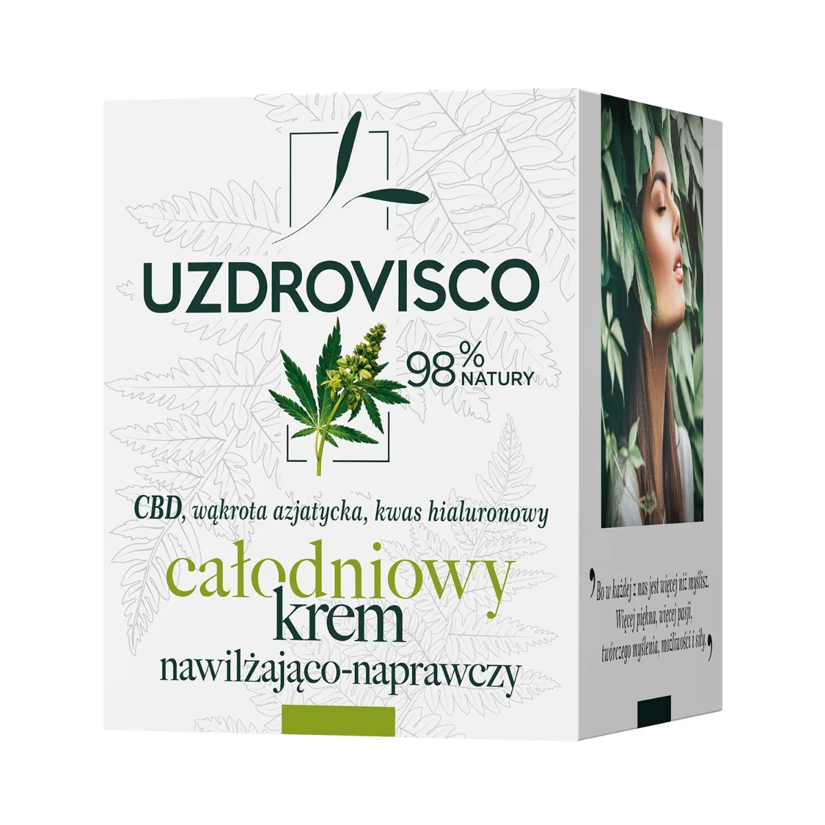 Uzdrovisco CBD całodniowy krem nawilżająco-naprawczy, 50 ml