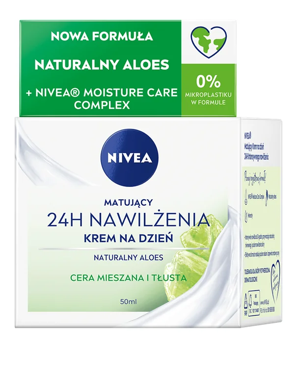 NIVEA 24H krem to twarzy na dzień dla cery mieszanej i tłustej, 50 ml