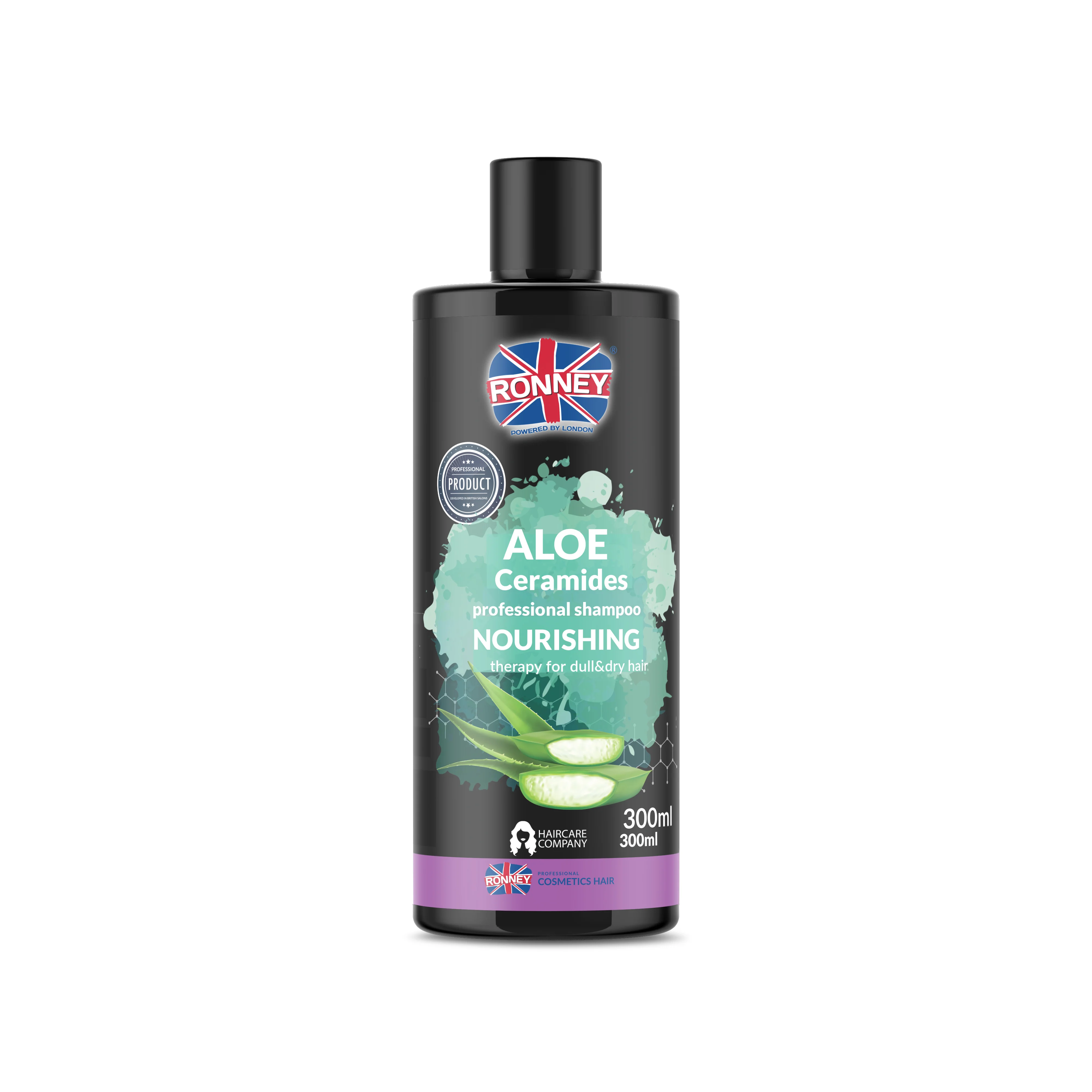 RONNEY Aloe Ceramides, odżywczy szampon do włosów matowych i suchych, 300 ml