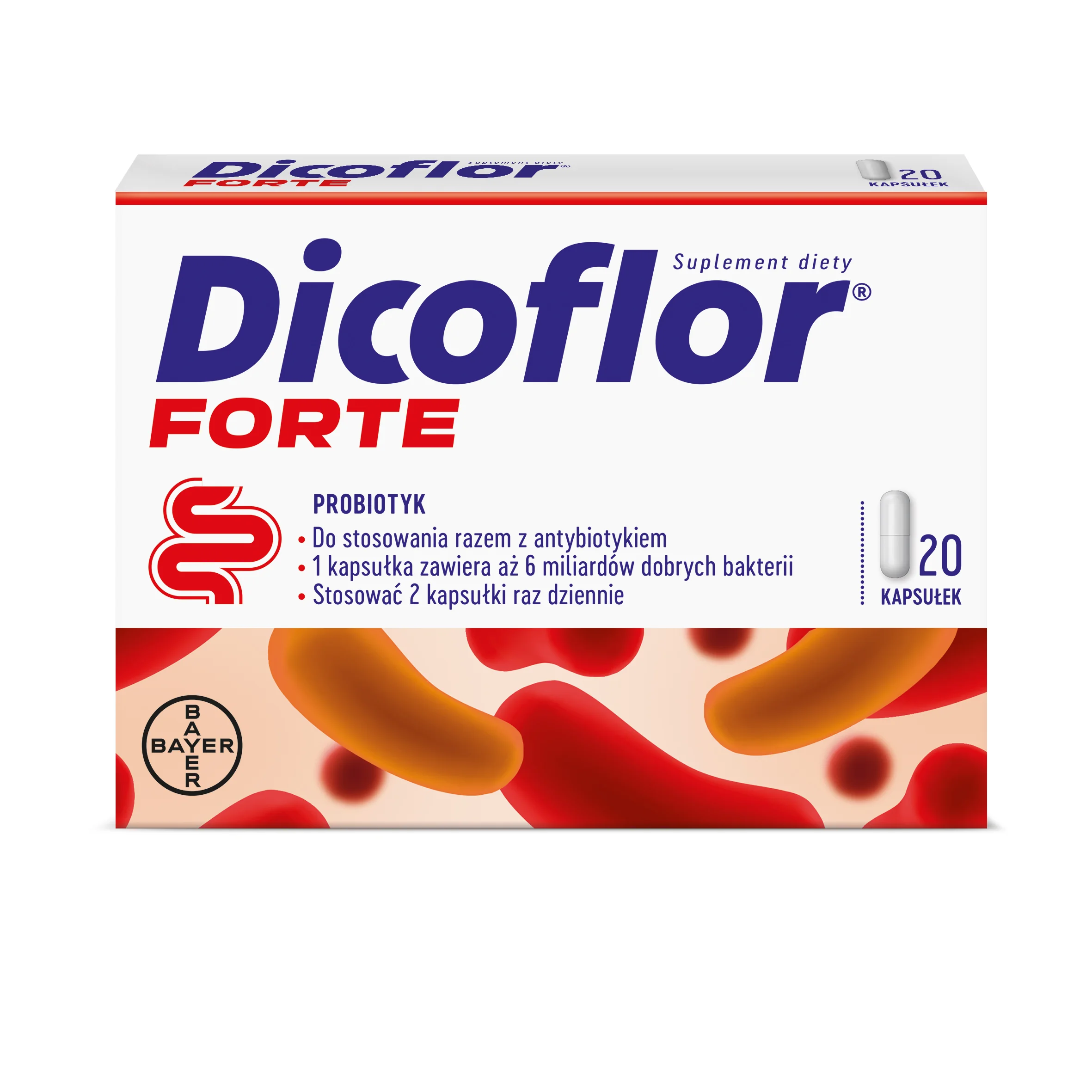 Dicoflor Forte probiotyk, 20 kapusłek