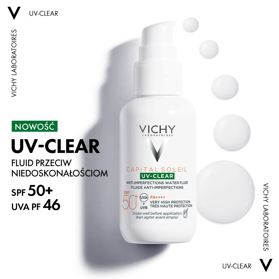 Vichy Capital Soleil UV-Clear fluid przeciw niedoskonałościom SPF 50+, 40 ml 
