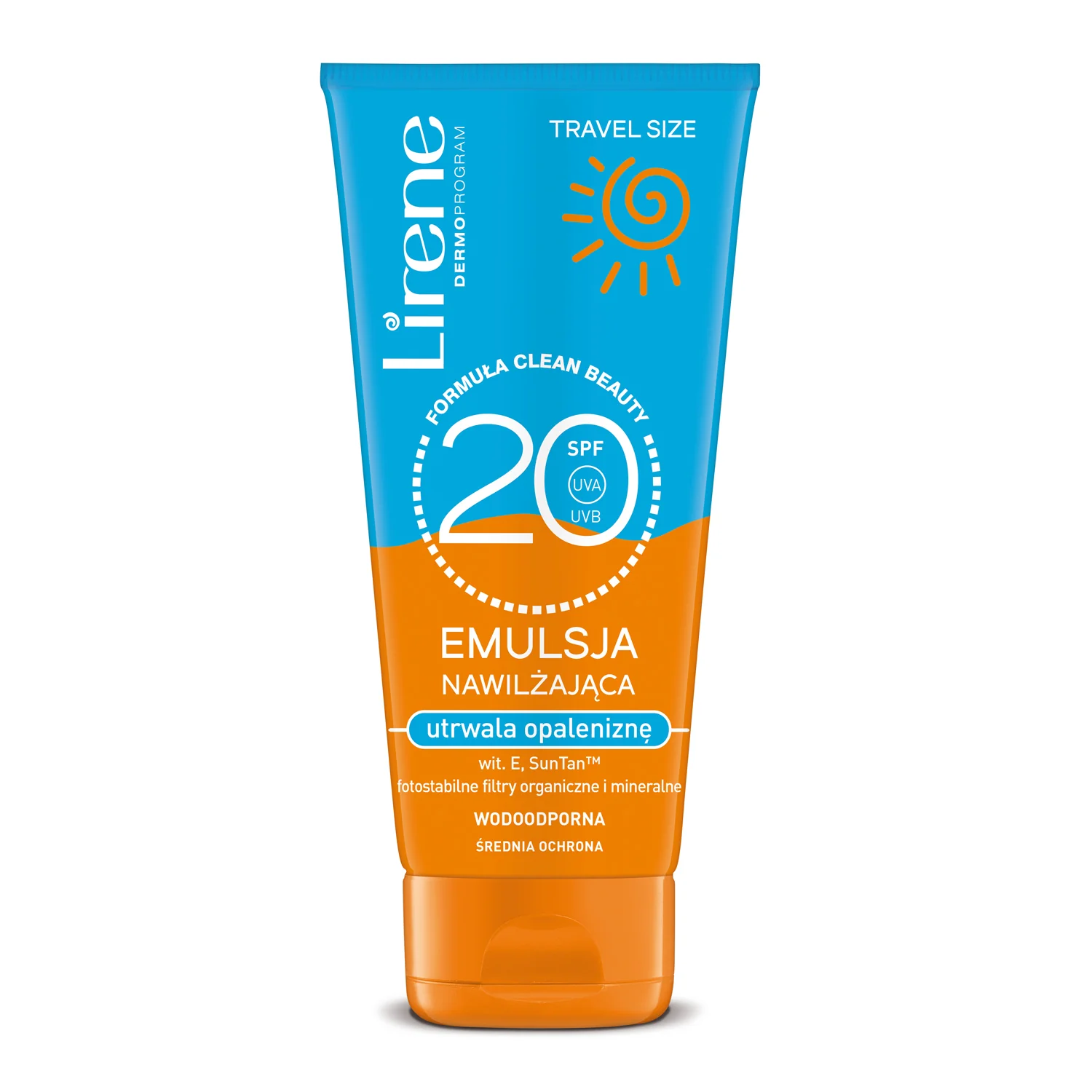 Lirene Sun, nawilżająca emulsja do opalania SPF 20, 90 ml