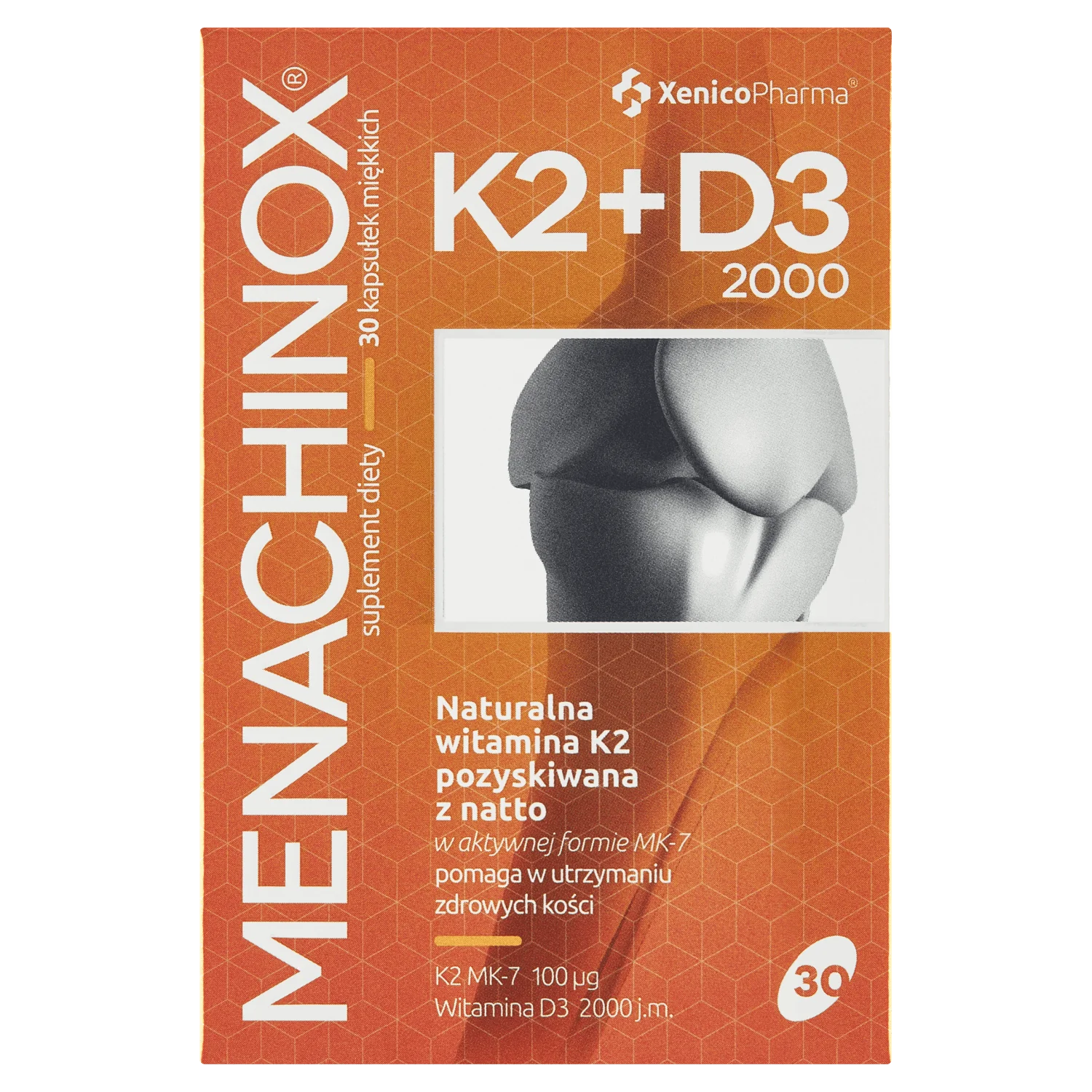 Menachinox K2+D3 2000IU, suplement diety, kapsułka miękka, 30 sztuk