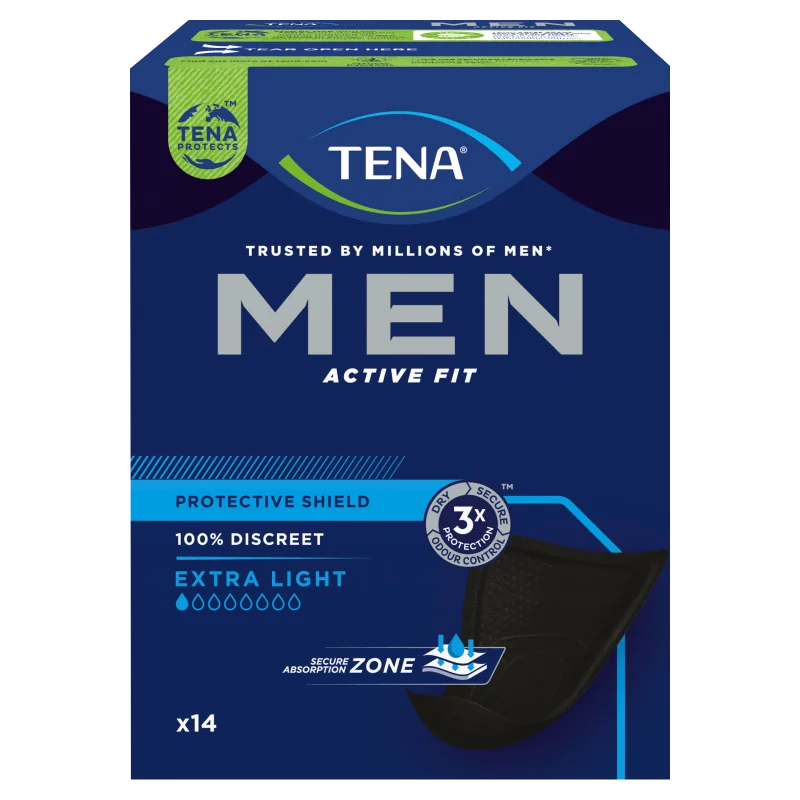 Tena Men Extra Light, wkładki anatomiczne, 14 sztuk