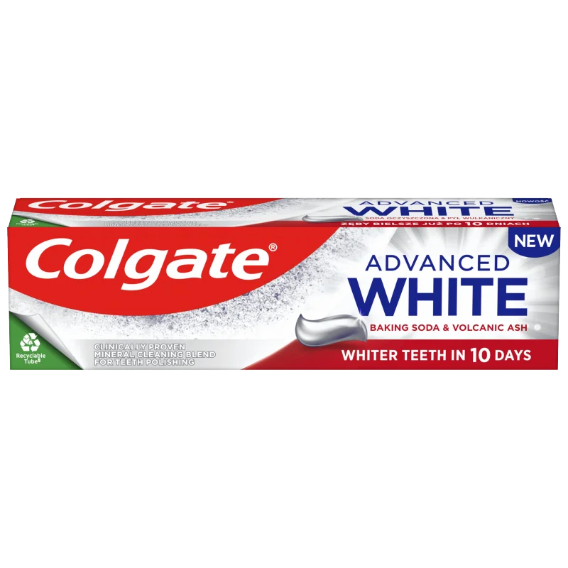 Colgate Advanced White, pasta do zębów soda oczyszczona & pył wulkaniczny, 75 ml