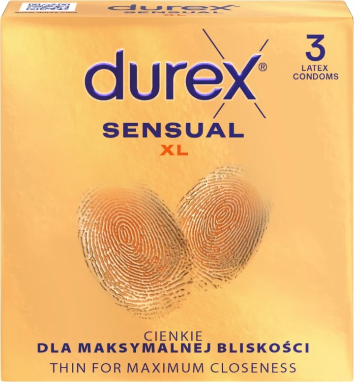 Durex Sensual XL prezerwatywy super cienkie, 3 szt.