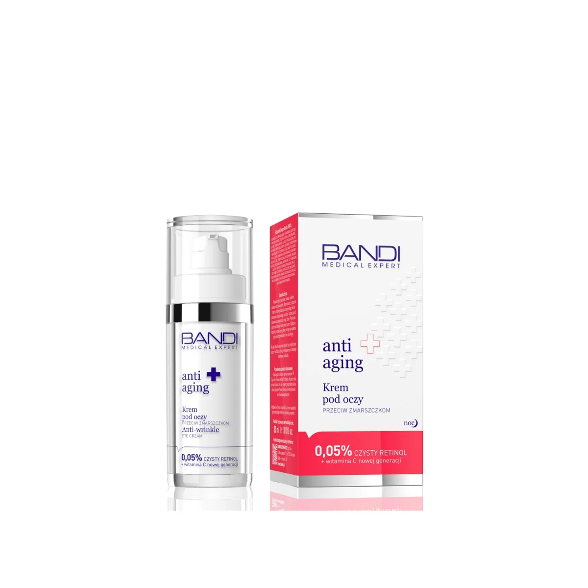 BANDI Medical Expert Anti-Aging, krem pod oczy przeciw zmarszczkom z czystym retinolem i witaminą C, 30 ml