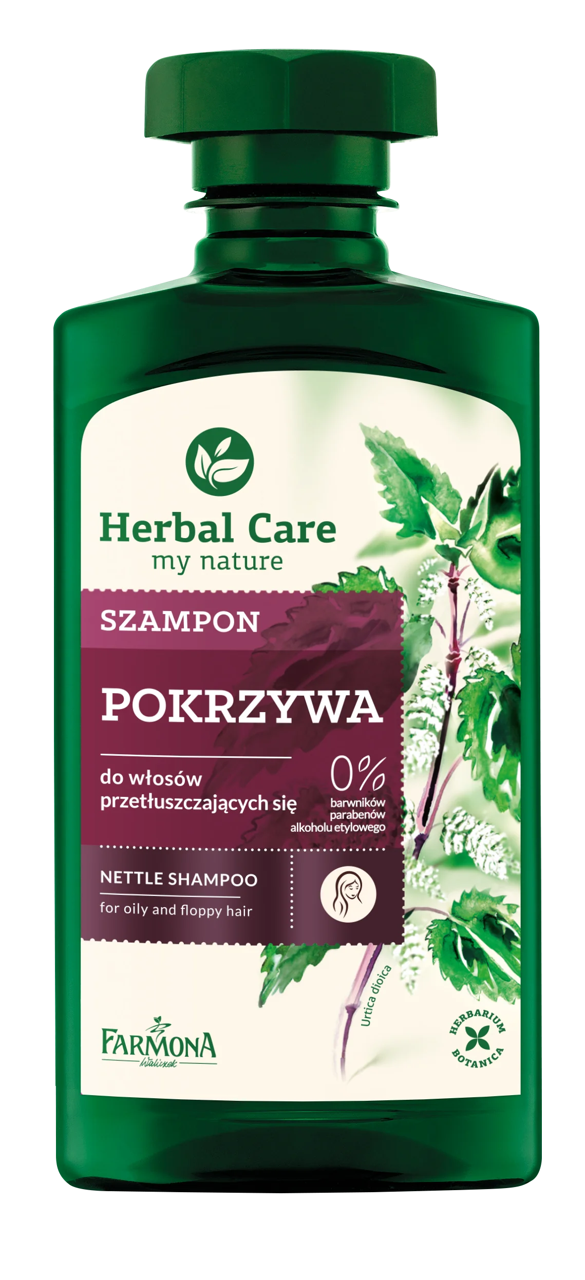 Herbal Care szampon do włosów przetłuszczających się Pokrzywa, 330 ml