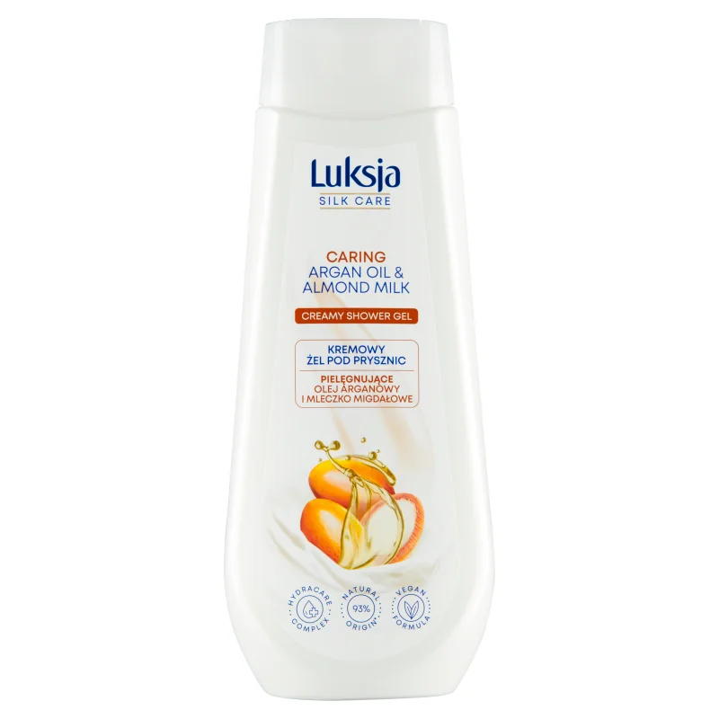 Luksja Silk Care, kremowy żel pod prysznic olej arganowy i mleczko migdałowe, 500 ml