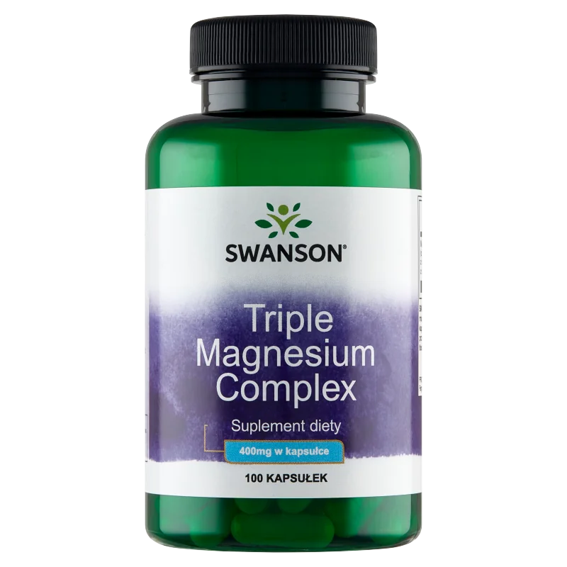 Swanson, Triple magnesium complex, 400 mg, suplement diety, 100 kapsułek