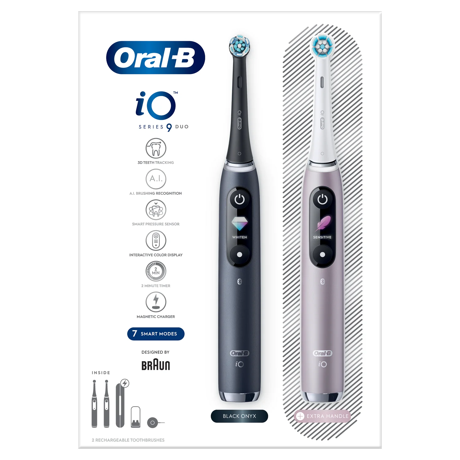 Oral-B iO Series 9 Black Onyx/Rose Quartz, 2 szt.