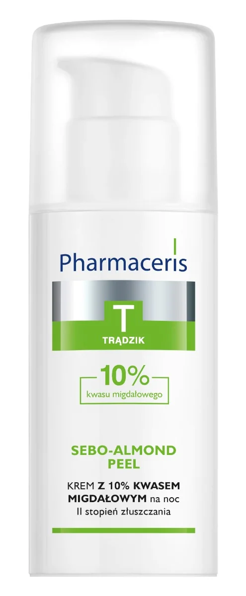 Pharmaceris T Sebo-Almond Peel, krem z 10% kwasem migdałowym na noc, II stopień złuszczenia, 50 ml