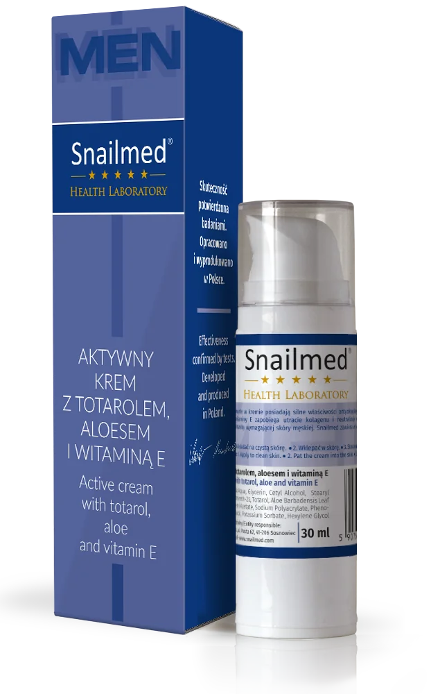 Snailmed Men, aktywny krem z Totarolem, aloesem i witaminą E, 30 ml