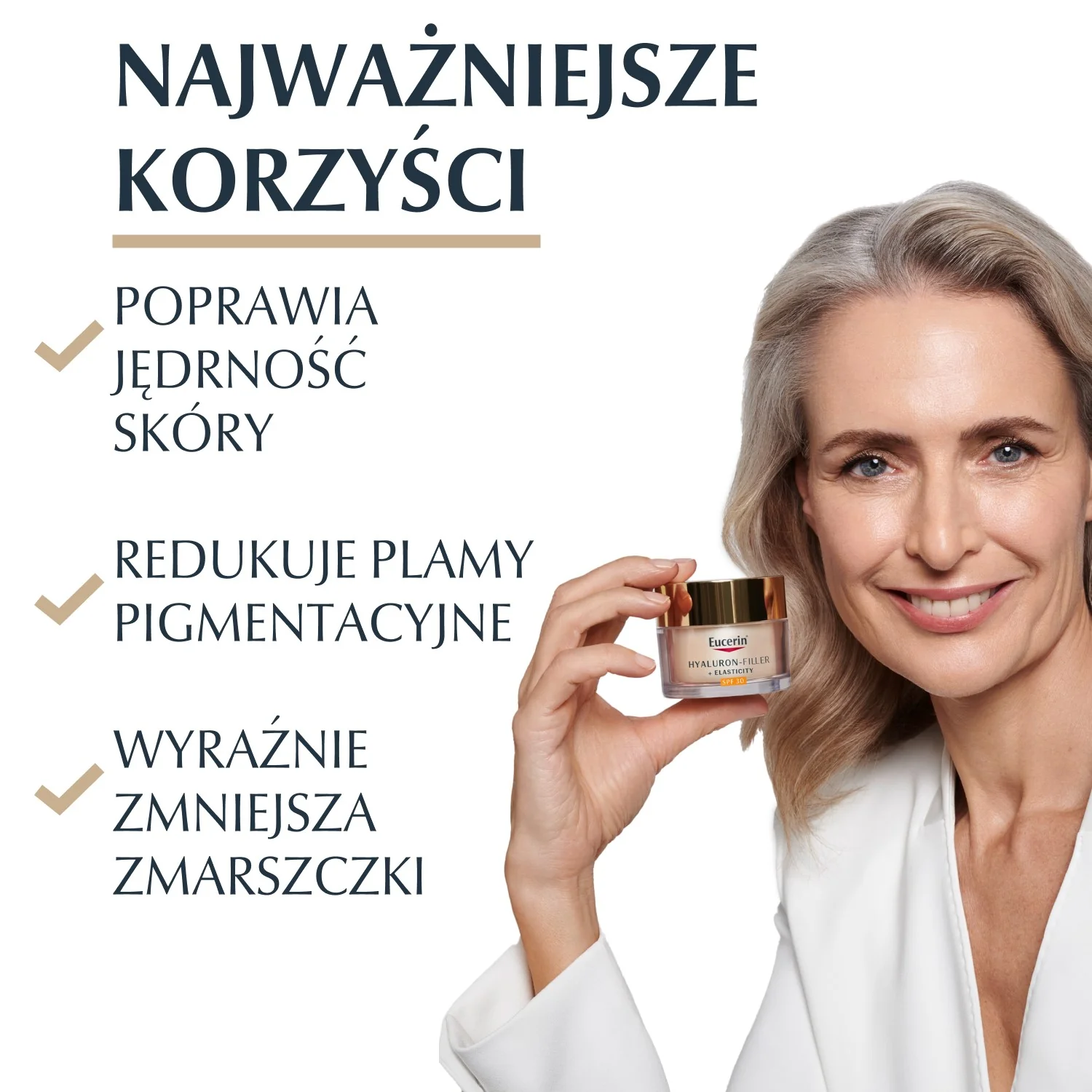 Eucerin Hyaluron-Filler + Elasticity przeciwzmarszczkowy krem na dzień do skóry dojrzałej SPF 30, 50 ml 